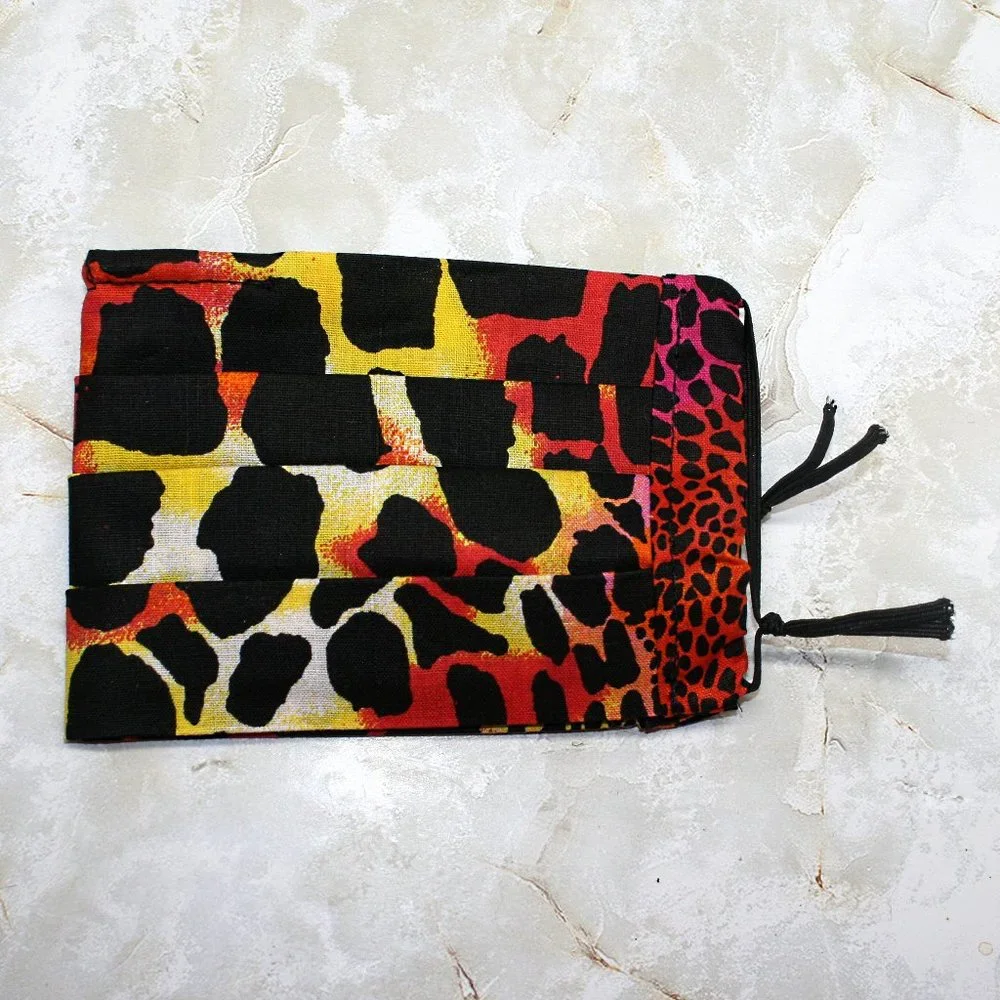 HAND CRAFTED Face Mask Colorful Animal Adult Cloth Fabric Print - Pocket Style